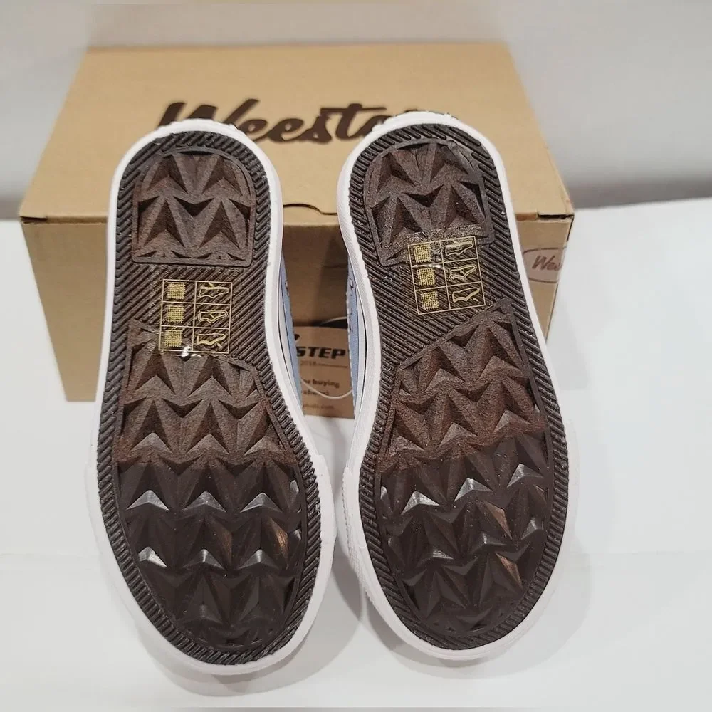 NWT Weestep Toddler Adjustable Velcro Double Strap Unicorn Canvas Sneakers Sz 6